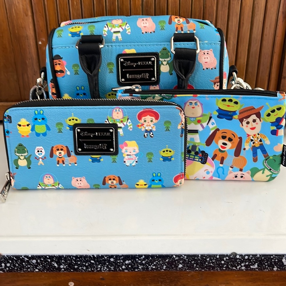 Loungefly Toy Story Purse Wallet And Makeup Bag Set Gem